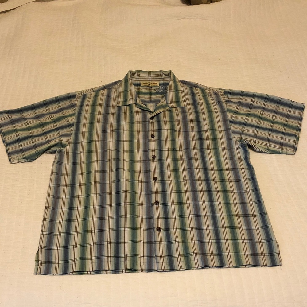 Tommy Bahama Silk Multicolor Striped Button-Down Shirt